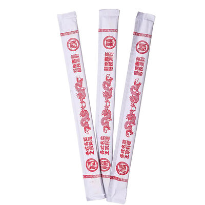 Full Paper Sleeve individu dibungkus Chopsticks Bambu Bulat Twin Chopsticks