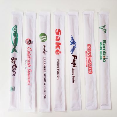 Full Paper Sleeve individu dibungkus Chopsticks Bambu Bulat Twin Chopsticks