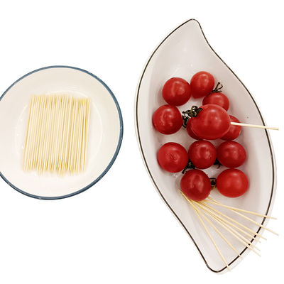 Keamanan Bamboo Toothpicks Warna alami ramah lingkungan Toothpicks Permukaan halus