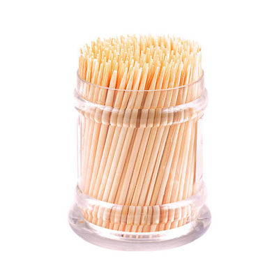 Keamanan Bamboo Toothpicks Warna alami ramah lingkungan Toothpicks Permukaan halus