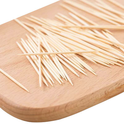 Keamanan Bamboo Toothpicks Warna alami ramah lingkungan Toothpicks Permukaan halus