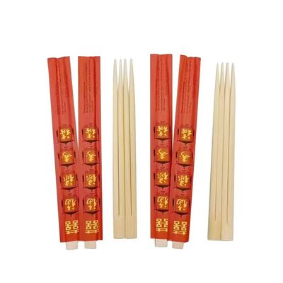 Stik makan higienis yang dibungkus secara individual Stik makan bambu yang dipersonalisasi untuk penggunaan tunggal