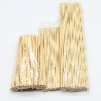 Natural Round Long Bamboo Skewers 12cm Panjang Multi Purpose Use Hygienic