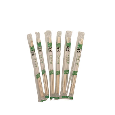 Warna alami OPP Pengemasan Bambu Bulat Stik makan sekali pakai Custom Stik makan satu kali ramah lingkungan Biodegradable