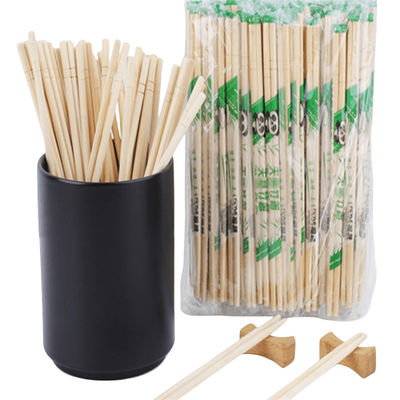 Warna alami OPP Pengemasan Bambu Bulat Stik makan sekali pakai Custom Stik makan satu kali ramah lingkungan Biodegradable