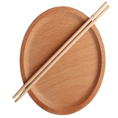 Warna alami OPP Pengemasan Bambu Bulat Stik makan sekali pakai Custom Stik makan satu kali ramah lingkungan Biodegradable