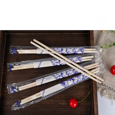 Portable individu dibungkus sumpit permukaan halus Custom sumpit bambu