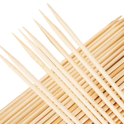 Mudah dibersihkan Disposable Bamboo Skewers Warna alami Dengan kemasan yang dapat disesuaikan