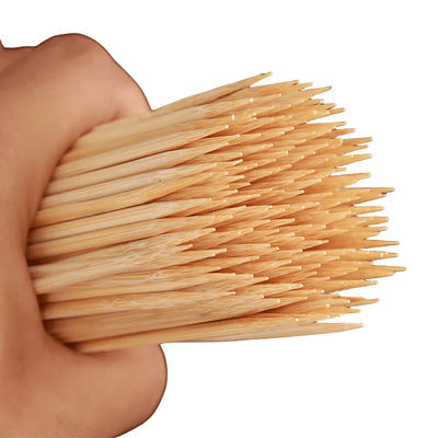 Makanan Grade BBQ Bambu Tongkat Warna Alami Outdoor Bambu Barbecue Skewers
