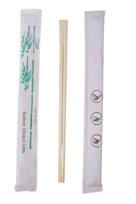 Tensoge Bamboo Chopsticks With Logo Print Individual Full Paper Wrapped  Twins Tensoge Round Bulk disposable bamboo chopsticks