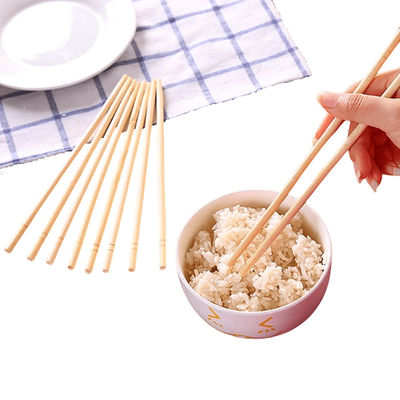Eco-Friendly Logo Disposable Bamboo Round Chopsticks Warna alami dan berkelanjutan